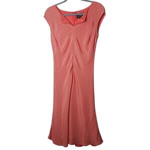 St John Boutiques Coral/White Polka Dot Sleeveless Dress, 4